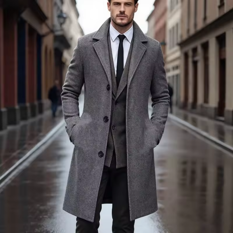 2026 Cross-border Autumn Winter Men's Long Woolen Fur-trimmed Knitted Overcoat Foreign Trade Fashion Slim-fit Double BreastedPKR 6,298 off shippingDelivery by 15 DecReorder rate 22%