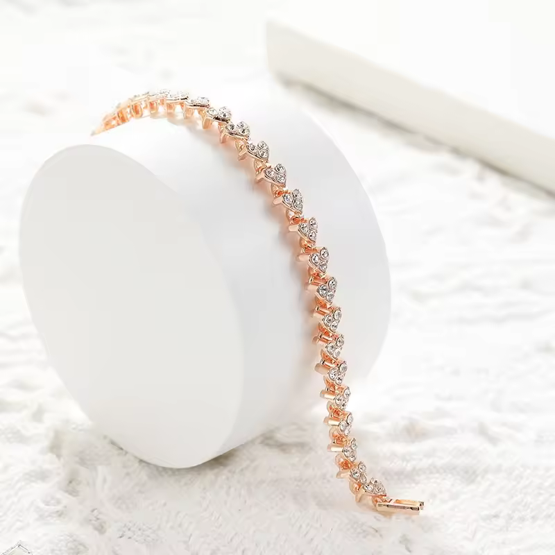 3 Colors Hot Diamond Gold Silver Plated Heart Bracelet Fashion New Zircon Crystal Bangle Bracelet Jewelry Women GirlsPKR 6,298 off shippingDelivery by 11 DecReorder rate 15%