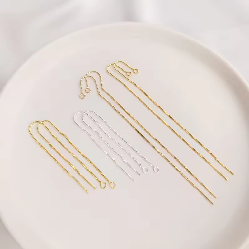 925 Silver U-Shaped Ear Wire 18K Gold Handmade Earring Accessories DIY Chain-Shaped Ear Wire Accessory MaterialsPKR 6,298 off shipping180-day lowest pricesDelivery by 18 DecReorder rate 32%