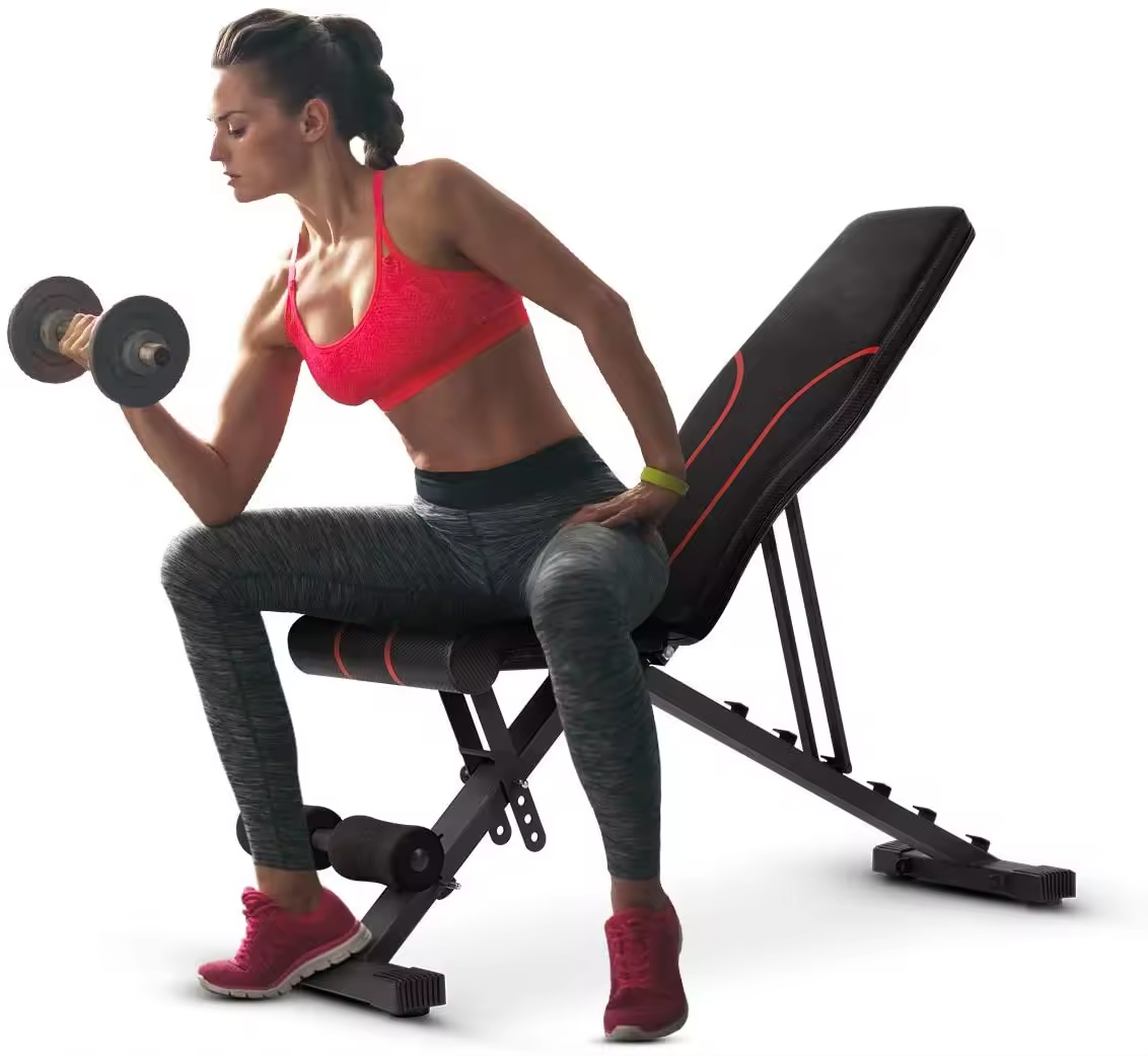 Adjustable Home Flat Bench Press With Barbell and Dumblle