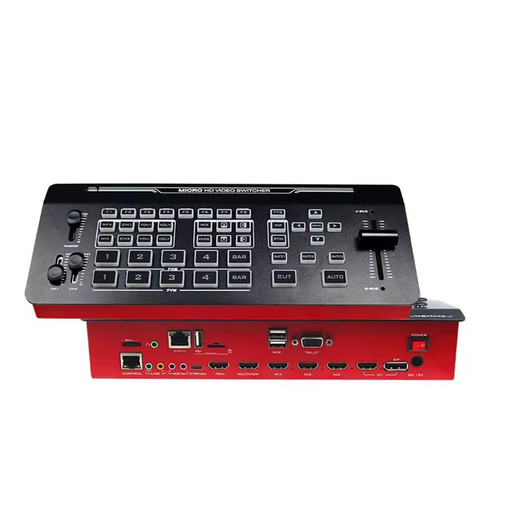Auto Live Video Switcher 5-CH Stream Record T-bar HD Studio Equipment Video Mixer SD Card & USB for Live StreamingPKR 6,298 off shipping3-day dispatch