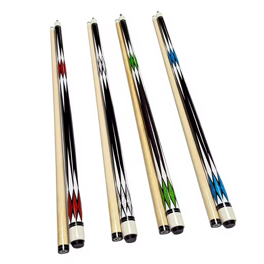 Birch Wood Billiard Cue Stick Diamond Inlaid Pool Cue 13 mm Tip Center Joint for Snooker and Billiard Games