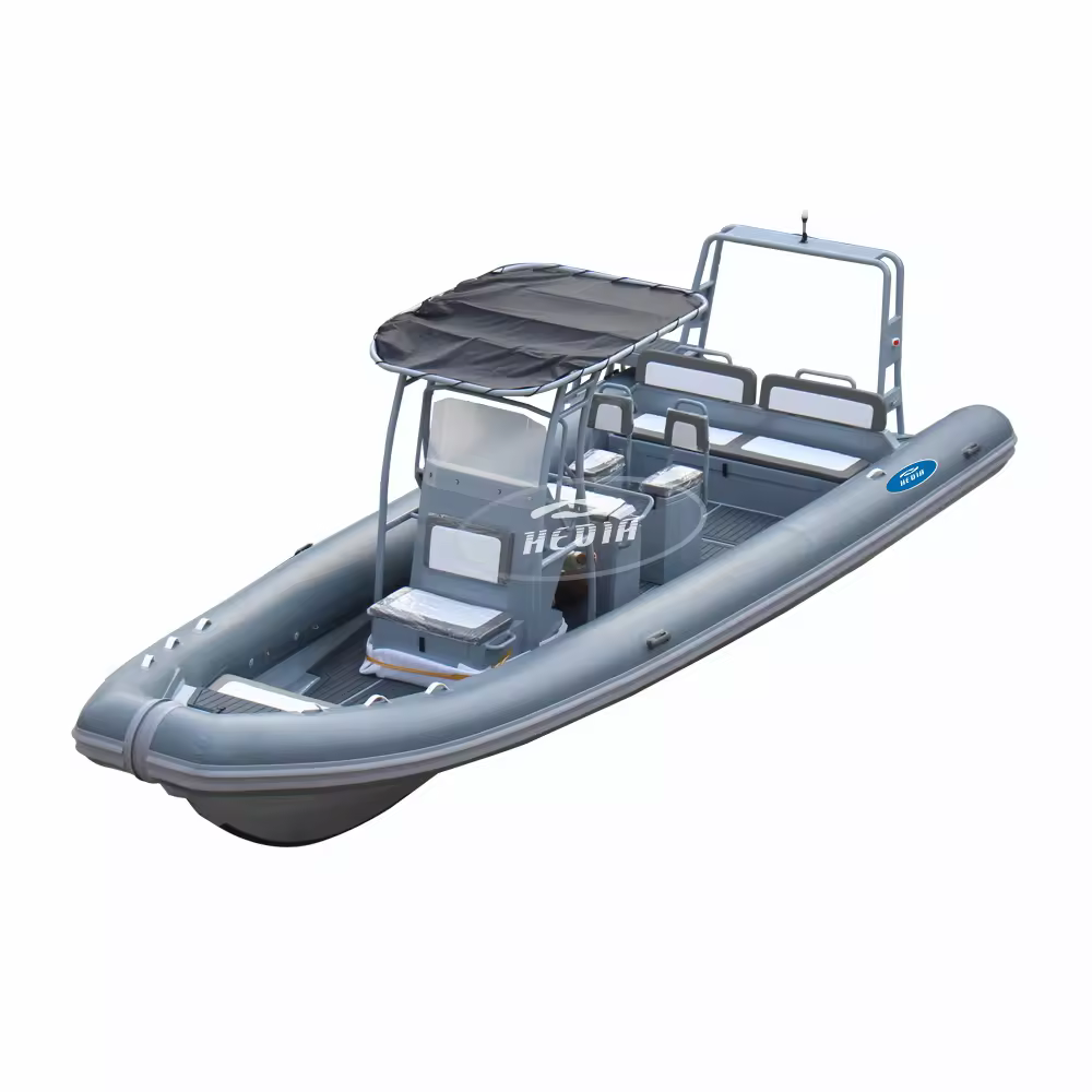 Ce Hedia Customized 28Ft 8.6m Fishing Kayak Gfk Boat Rib Orca Hypalon Semi Rigid BoatReorder rate 75%