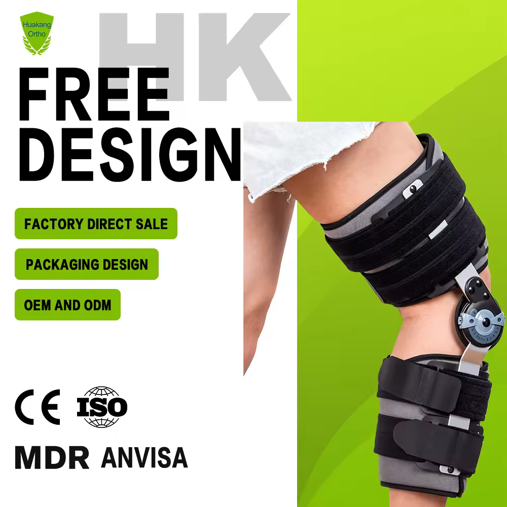 certified Adjustable Telescopic 20" ROM Hinged Knee Brace Foam Padded Knee Stabilizer Orthosis for Post Operative Rehabilitation OEMReorder rate 21%