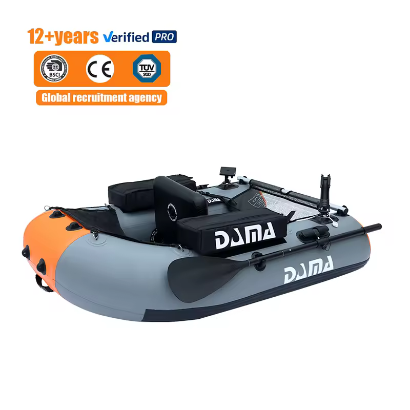certified DAMA Cheap Professional 1 Person Fishing Raft Rib Hypalon Inflatable Boat with Accessories
