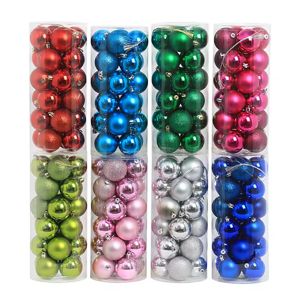 certified Factory Price 24Pcs 3cm Mini Shatterproof Plastic Bauble Ornaments Christmas Ball Shatterproof Plastic Christmas Balls