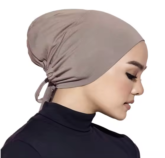 certified Ready Stock Wholesale Modal Jersey Hijab Undercap Inner Bonnet Customize Inner Cap Under Scarf Tie Back Tudung Prayer CapReorder rate 23%