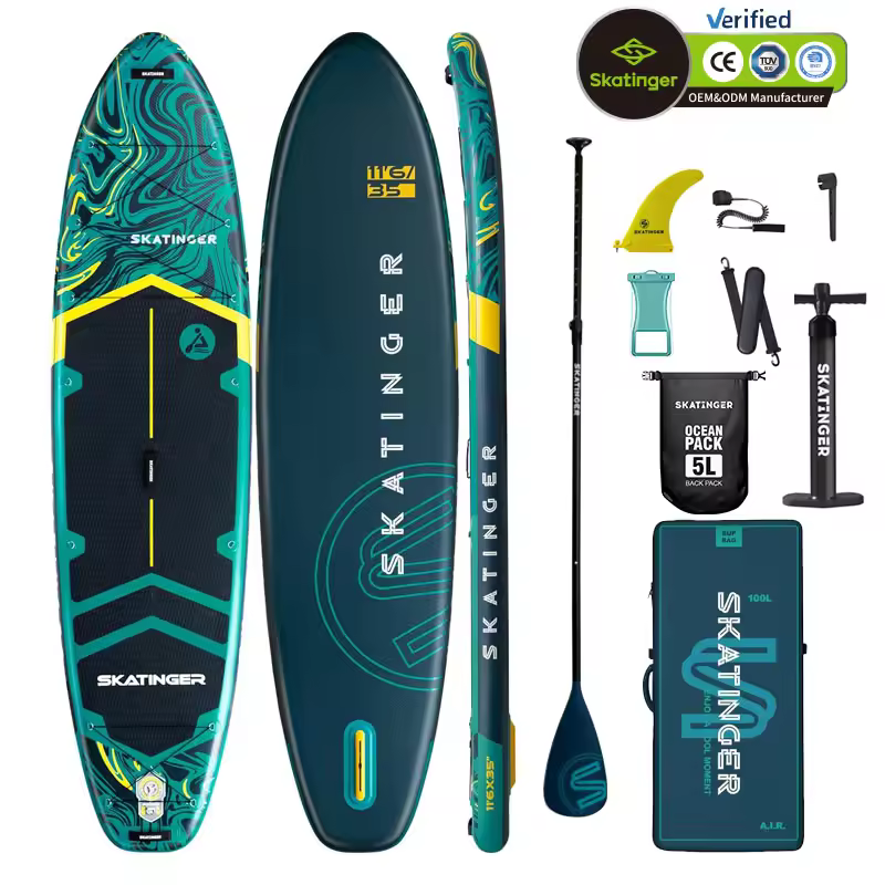 certified Skatinger Stand Paddle Board Electric Inflatable Surf Board Water Sports Durable EVA PVC Drop Stitch Customizable Logo Pump BagPKR 6,298 off shipping180-day lowest pricesDelivery by 23 Dec
