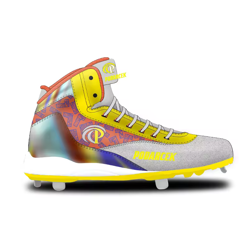 certifiedHigh Top Custom Design Wear-resistant Non-slip Long Metal Spike Baseball Shoes for MenReorder rate 41%