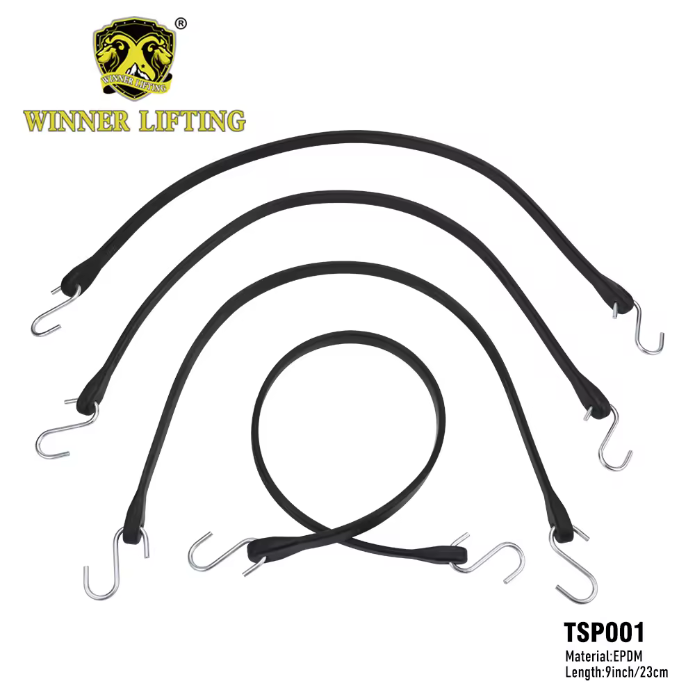 certifiedNew Product 9'' Rubber Trap Strap Heavy Duty Tarp Strap with Metal S HookReorder rate 25%