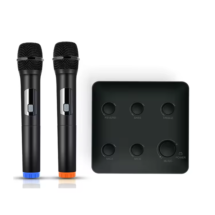 certifiedOEM Plastic Wireless Microphone Karaoke Mixer Receiver Smart Home Theater System TV Amplifier Speaker Loudspeaker