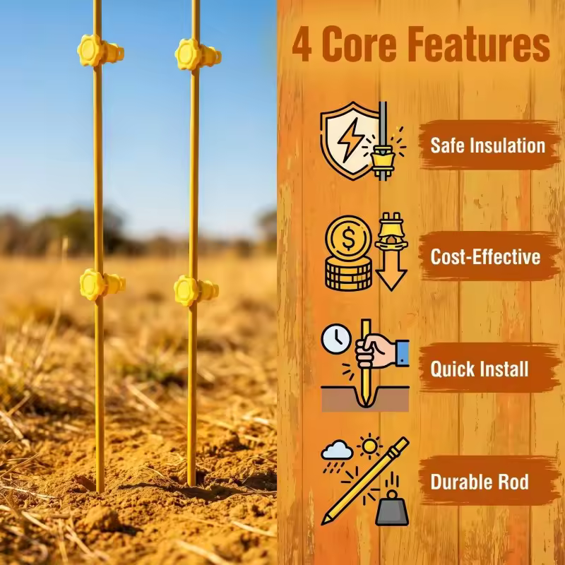 certifiedOutdoor Weatherproof Insulated FRP Electric Fence Post Custom Diameter Length Multiple ColorsReorder rate 30%