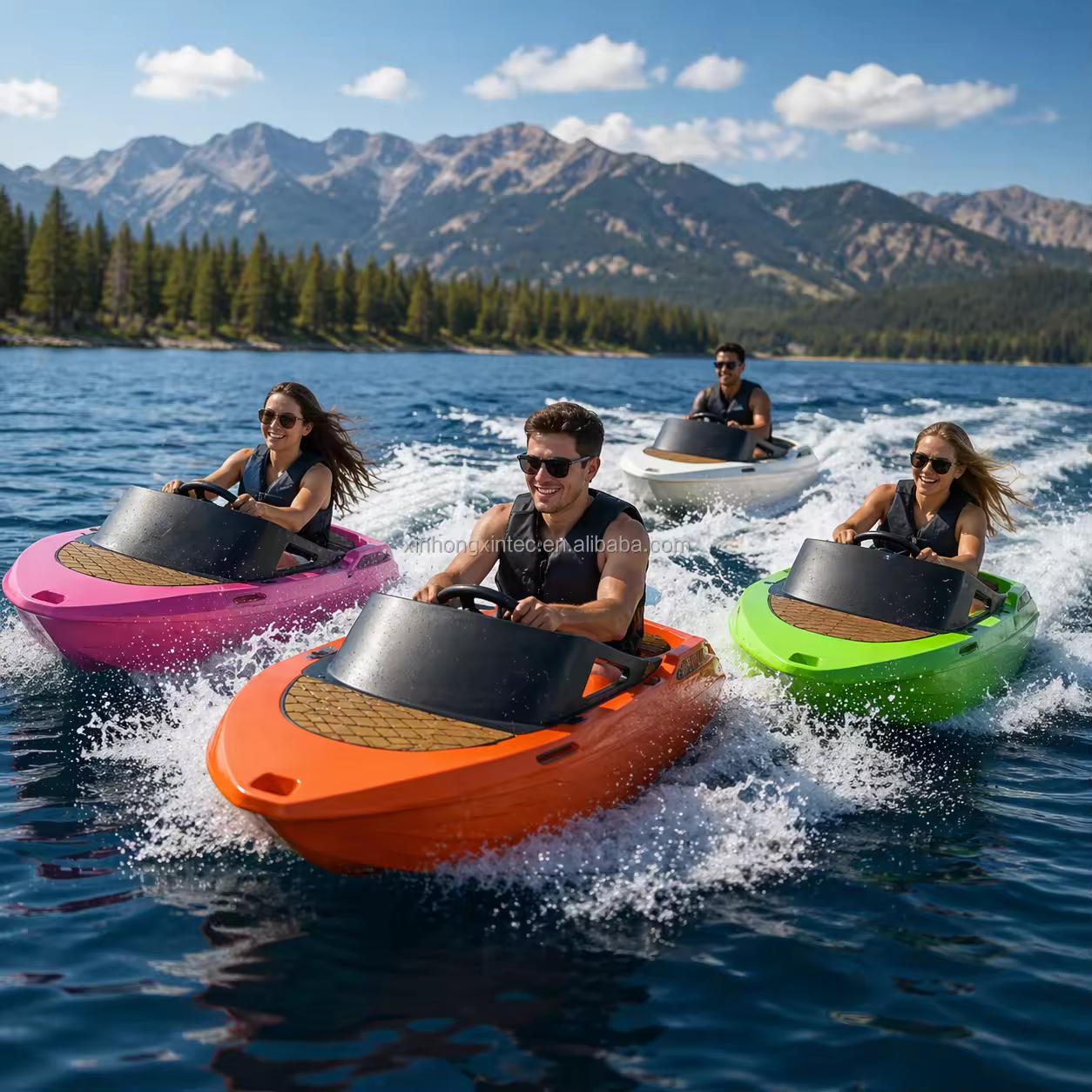 Customizable 10KW High Speed Electric Boat Mini Jetski 30-40 km/h Speed 30-60 Minutes Battery Life 3 Persons Capacity for LakesReorder rate 33%
