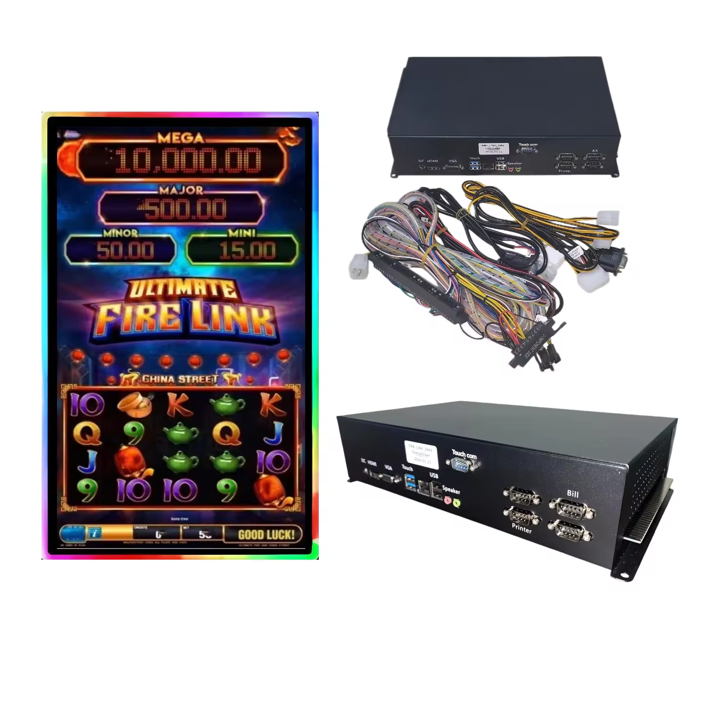 Fire Link Game Machine Kit-Amusement Arcade Cabinet USB/WiFi Connectivity 1 Player Universal Plug 110-240V Metal Plastic EnglishReorder rate 37%
