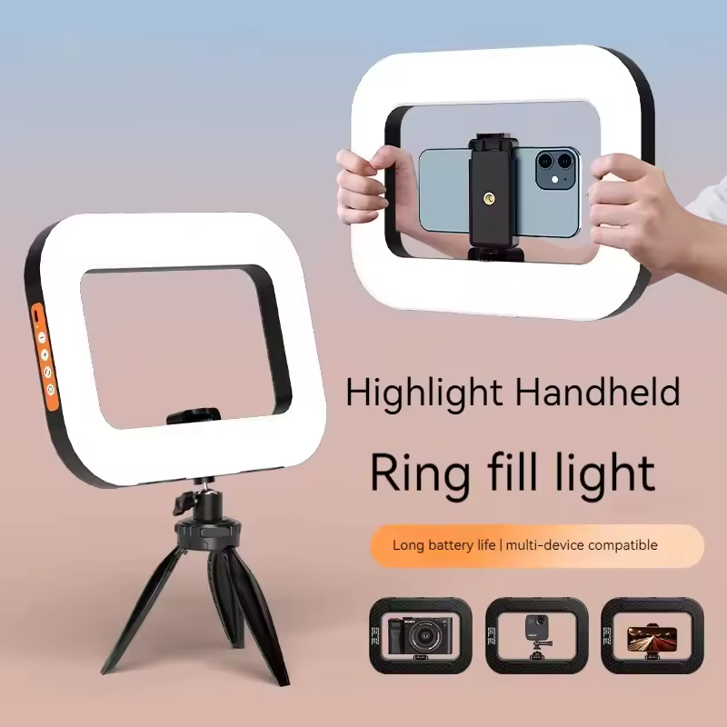 Handheld LED Ring Light AC/DC Power Portable Fill Light Mobile Phone Live Broadcast Photography Desktop Rabbit Selfie AdjustableReorder rate 22%