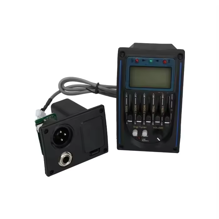 LC-5 EQ 5 Band ABS Acoustic Guitar Pickup Piezo Preamp with Stringed Instruments EQ Piezo Equalizer for Guitar Parts Accessories