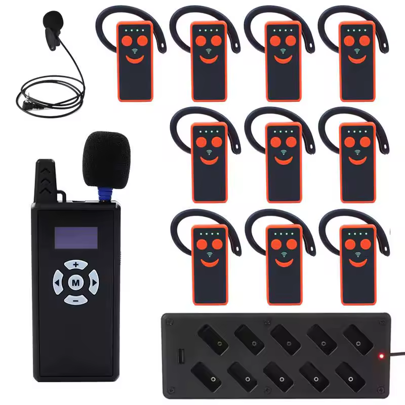 NEW Crony Wireless Audio Whisper Device Tour Guide System Radio Transmitter Receiver 2.4G Long Working Time Church Travel AgencyPKR 6,298 off shippingDelivery by 02 DecReorder rate 18%