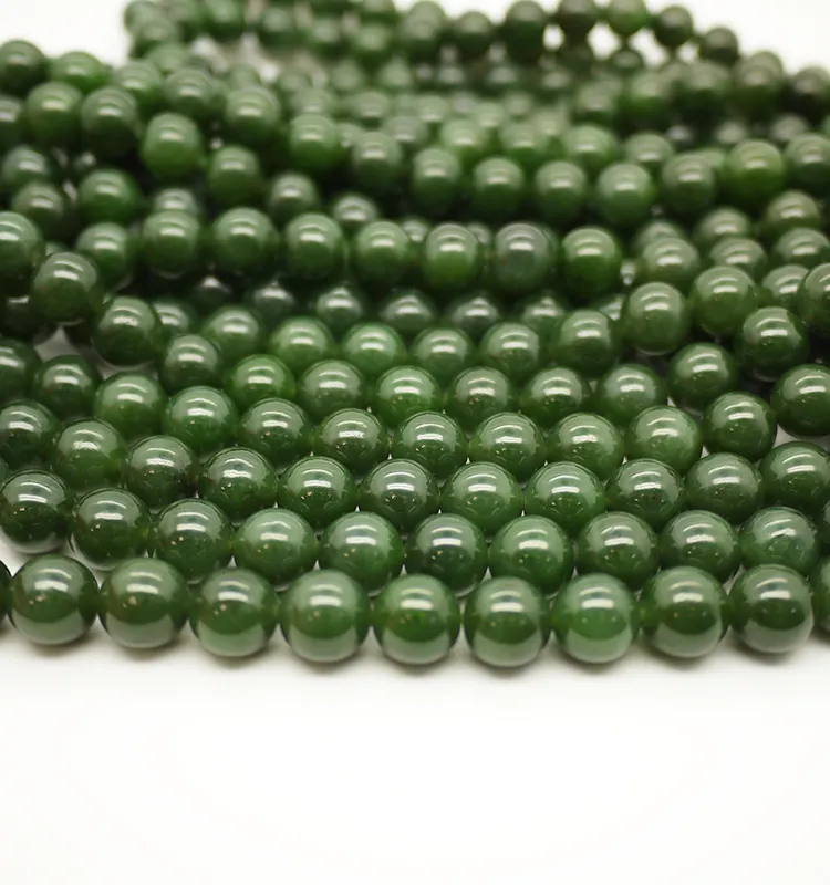 100% Natural Classic Polished Nephrite Jade Beads String 10mm Green Unisex 16-inch Round 40 Beads THUNDERBIRD TW Gift NecklacePKR 6,298 off shipping
