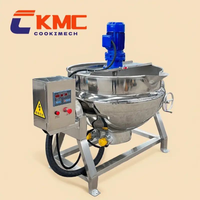 100L Stainless Steel Stirring Boiling Cooking Pot Electric Heating Thermal Oil Jacket Kettle Jam Cooking Pot