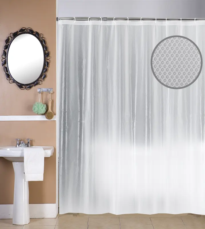 180x180cm Top Quality Shower Curtain Liner 3D Transparent Digital Clear EVA Bathroom Curtains