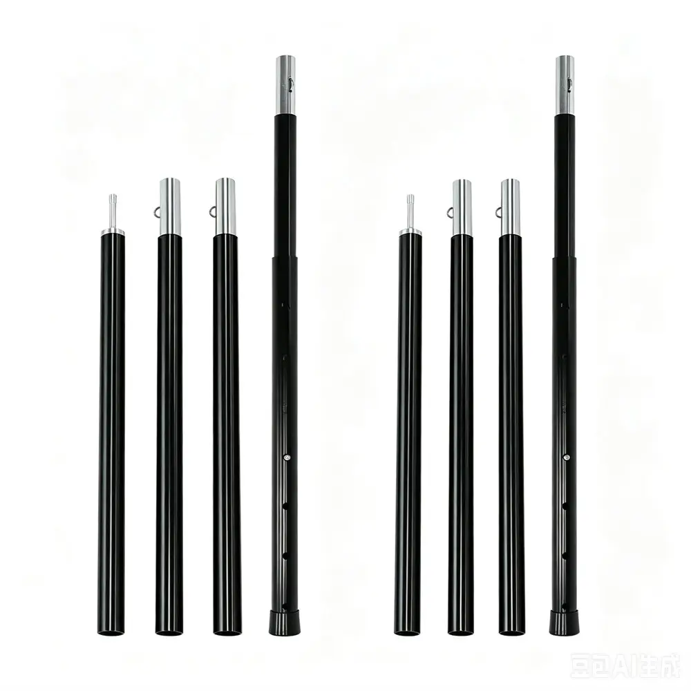 190CM (5 Parts) Aluminum Adjustable Heavy Duty Tarp Poles for Camping Tents Awnings & Canopy