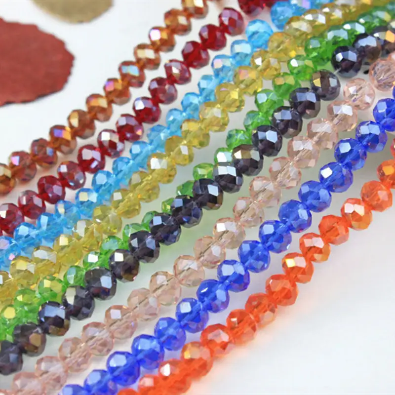 2/3/4/6/8/10/12MM Transparent Faceted Flat Round Glass Crystal Rondelle Loose Beads DIY Glass Crystal Beads for Jewellery MakingPKR 6,298 off shippingDelivery by 16 Dec