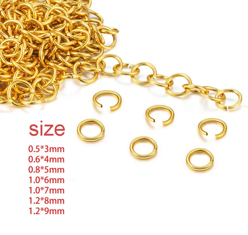 200pcs/bag Stainless Steel DIY Manual Chain 18K Pvd Gold Plated Round Circle Open Closed Jump RingPKR 6,298 off shippingDelivery by 18 DecReorder rate 23%