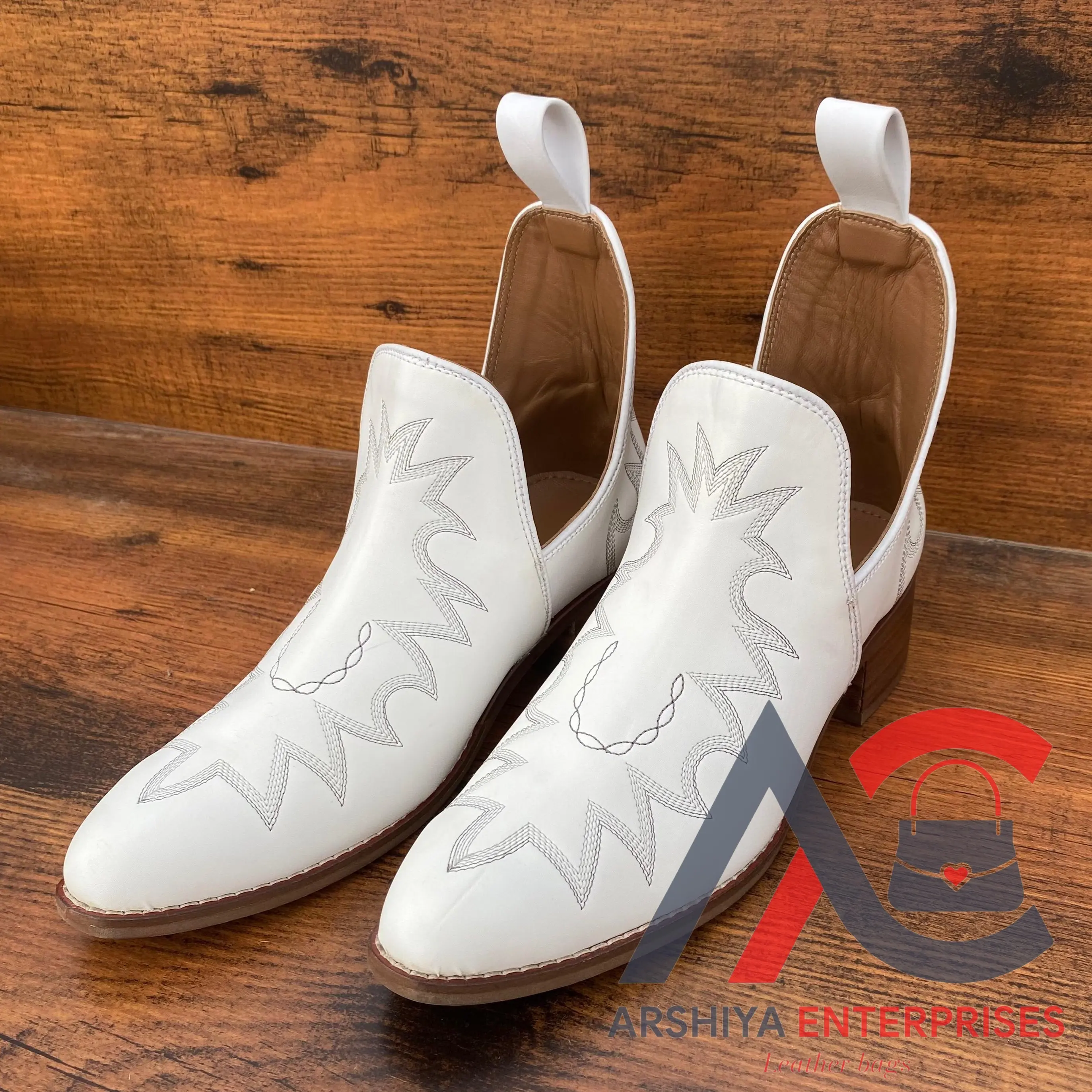 2024 Custom Genuine Leather Cowgirl Western Booties Pointy Toe