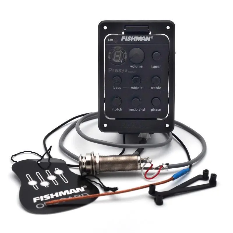301 Acoustic Guitar Preamp Pickup Guitar Pickup Piezo EQ Tuner Digital Equalizer System Black