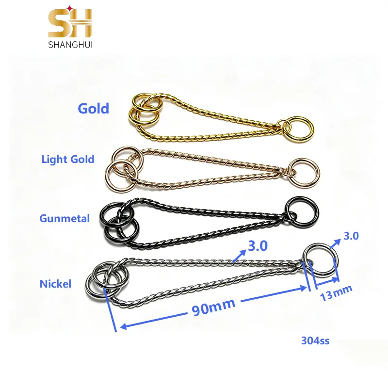 304 Ss Martingale Dog Collar Chain, Adjustable Slip Training Dog Choke Chain Collar, Snake Martingale Chain Multi Color Custom