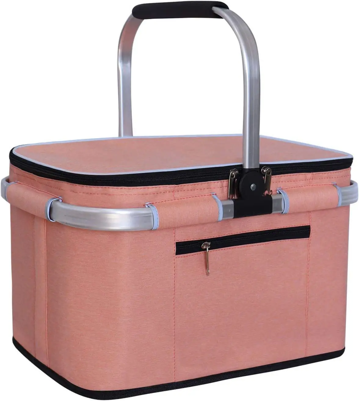 35L Large Capacity Collapsible Insulated Thermal Reusable Portable Shopping Travel Camping Grocery Cooler Basket Picnic Bags