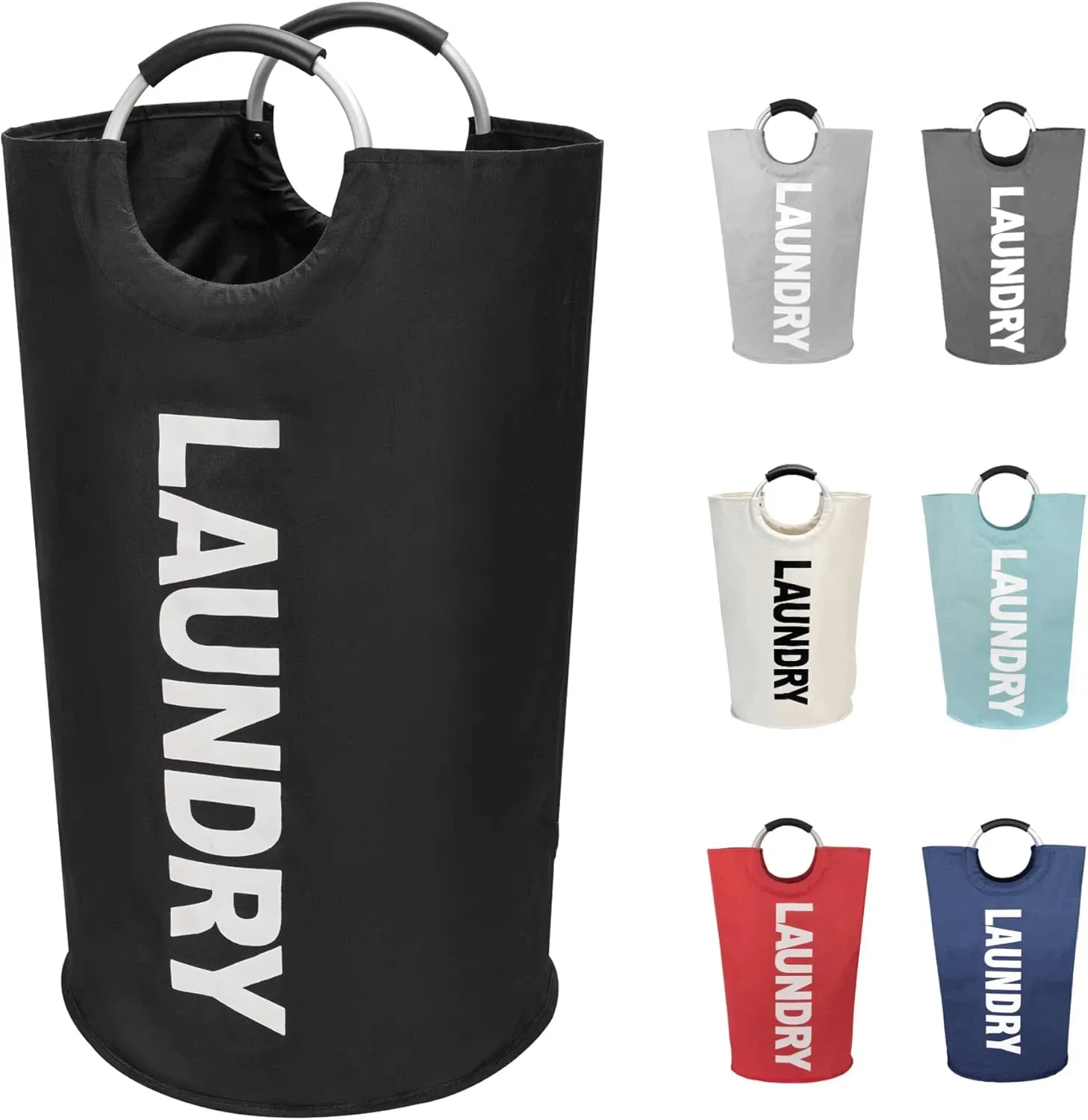 43*79cm Waterproof Laundry Hamper with Metal Handles, Tall Collapsible Fabric Storage Basket, Dust-proof Clothes Bin, OEM CustomReorder rate 25%