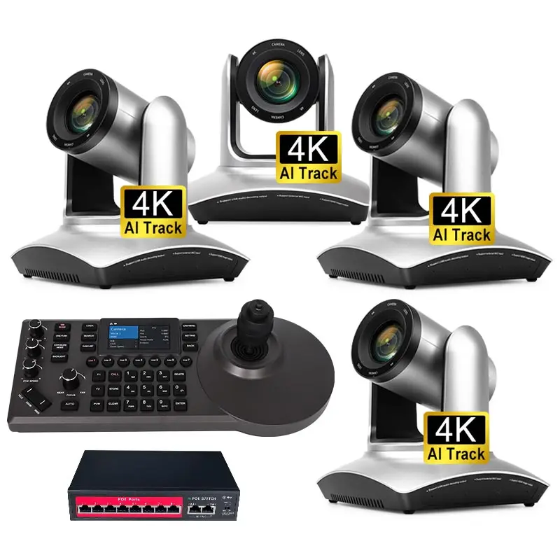 4K 20X Zoom AI Tracking Auto Frame PTZ Camera System Kit=4 Cameras+1 POE Controller for Church Live Streaming Video ConferencingPKR 6,298 off shippingDelivery by 23 DecReorder rate 25%