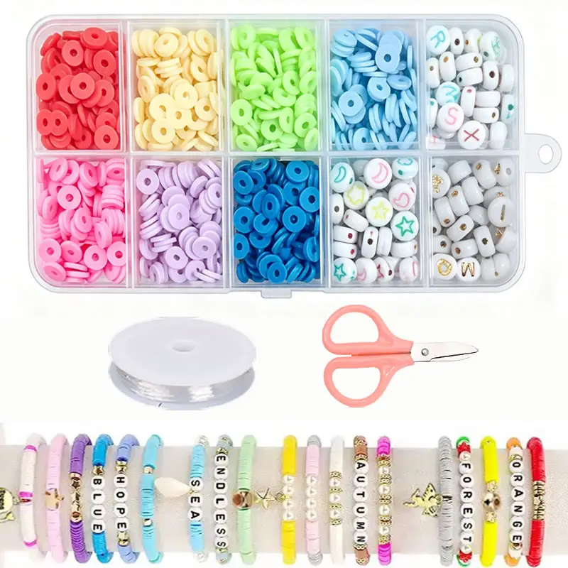 6mm Multi-color Clay Polymer Beads Diy Handmade Bohemian Style Bracelet Clay Loose Bead Set Jewelry MakingPKR 6,298 off shippingDelivery by 16 Dec