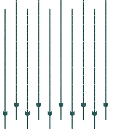 7 Feet 10 Pack T-Shaped Heavy Duty Alloy Steel Modern Fence Posts Sturdy Wire Fencing Stakes for Garden Farms Outdoor UsePKR 6,298 off shippingDelivery by 23 Dec