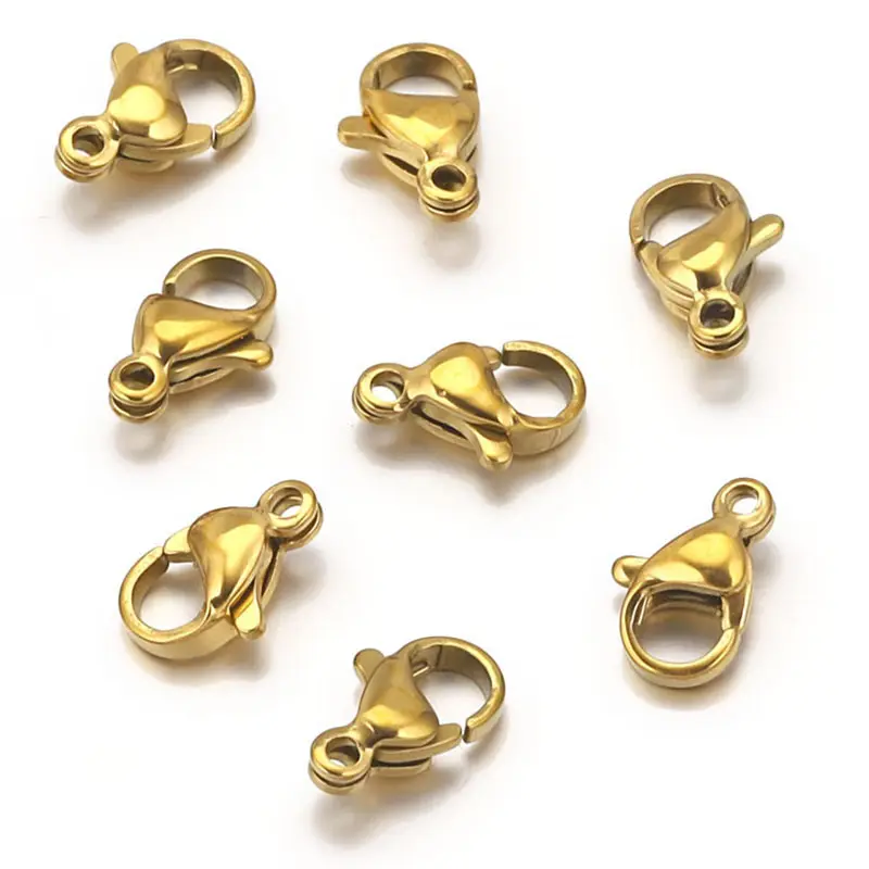 9mm 12mm 10mm -19mm Stainless Steel Gold Plated Jewelry Hooks Keychain Bracelet Necklace Brooch Lobster ClaspsPKR 6,298 off shippingDelivery by 18 DecReorder rate 23%