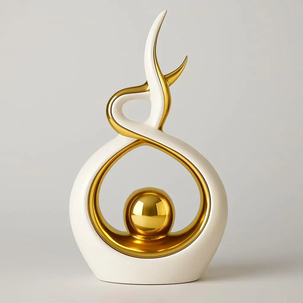 Abstract Ceramic Ornament Modern Decorative Sculpture for Living Room, Shelf , Table Centerpiece Gift for Home LoversReorder rate 59%