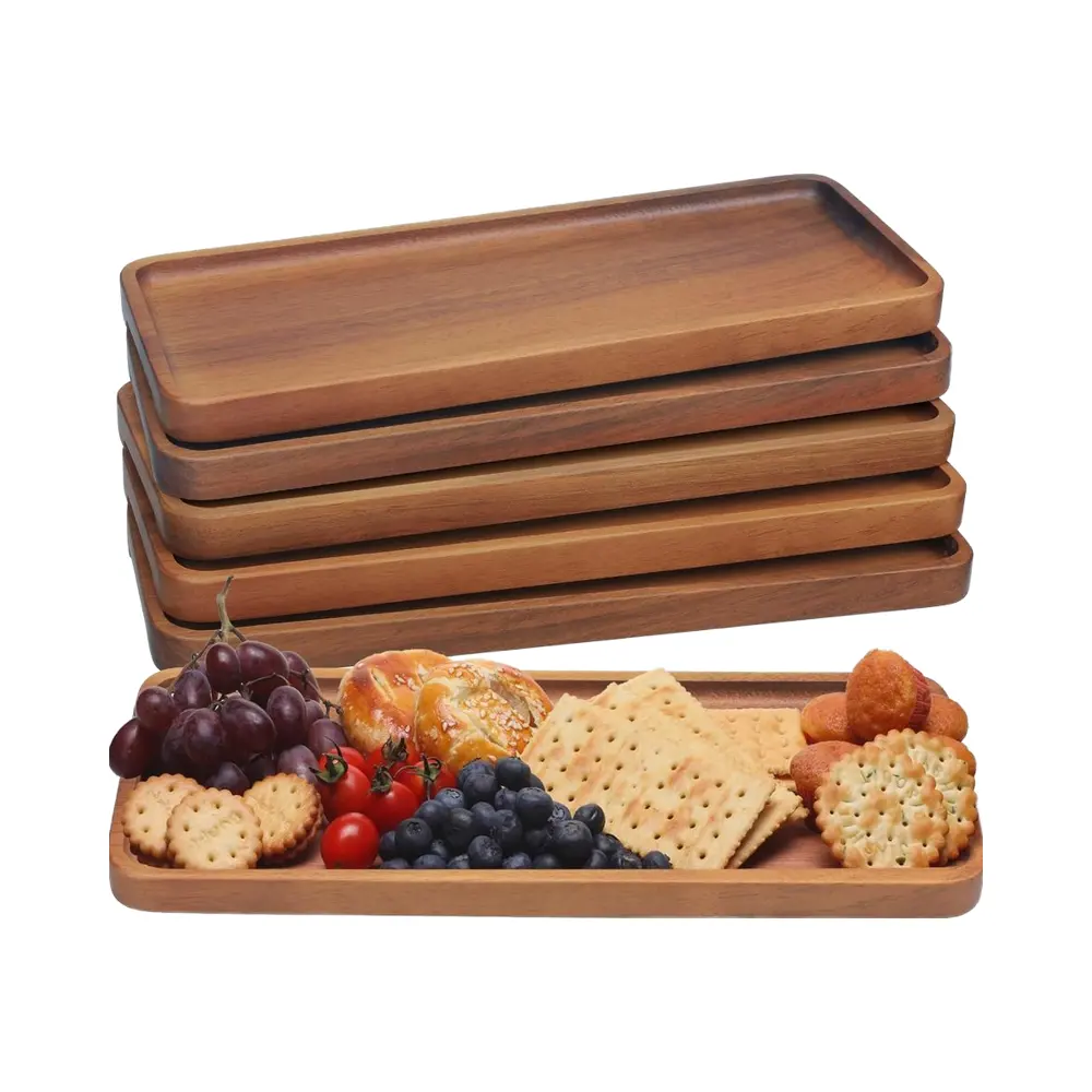 Acacia Wood Sustainable Modern Serving Platter & Charcuterie Board 14"x5.5" Rectangle Kitchen & Home Decor Party TrayPKR 6,298 off shippingDelivery by 23 Dec