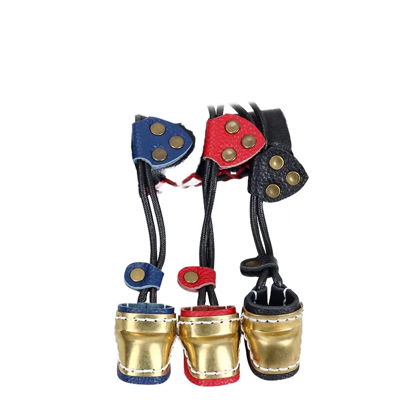Adjustable Brass Traditional Recurve Crossbow with Thumb Ring Soft Leather Protection for Hunting Arrow Shooting