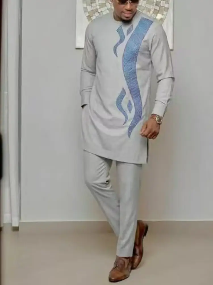 African Men Dashiki Long Sleeve 2 Piece Set Traditional Outfit Africa Clothing Sets Men's Wedding Suit Male Shirt Pants SuitsPKR 6,298 off shipping180-day lowest pricesDelivery by 23 Dec