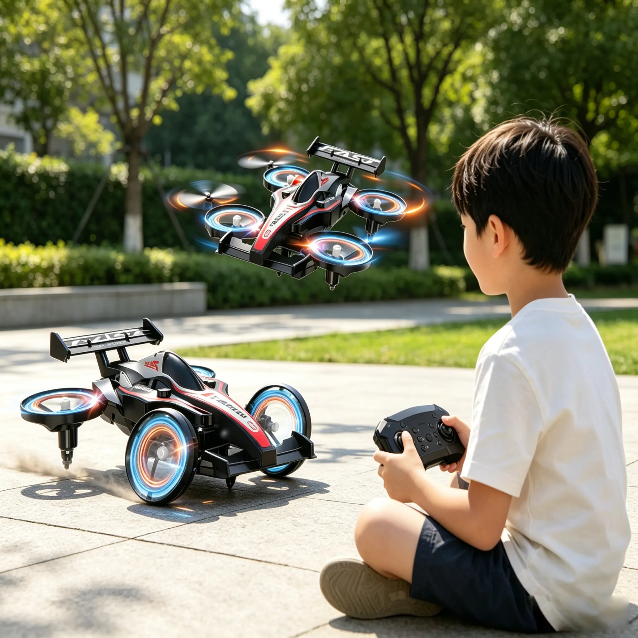 Air Land Surfing RC Amphibious Flying Car 2-in-1 Remote Control Aircraft with USB Cable Electric-Powered 45-50m Range for KidsReorder rate 25%