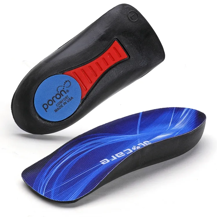 Anti Fatigue Height Increase PU Cushion 3/4 Length Insoles Shock Absorbing Arch Support Heel Pad Inserts for Daily