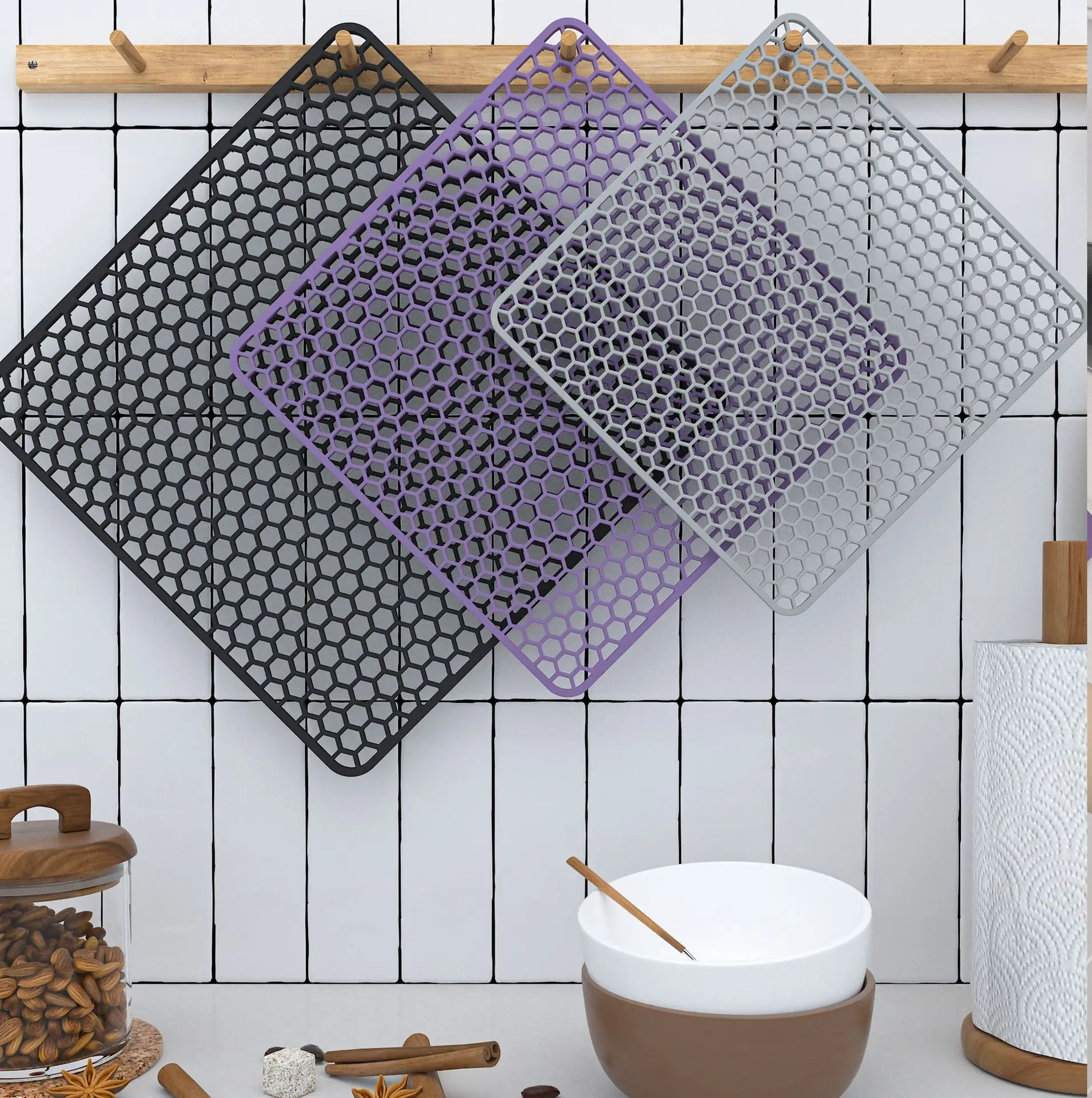 Anti-scald Pot Dish Mat Sink Protector Drain Pad Nordic Home Kitchen Table Decor Silicone Dining Table Mat Silicone Table Mats