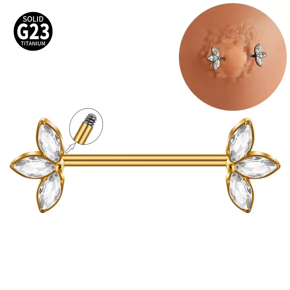 ASTM F136 Titanium 16g Marquise Zircon Paved Nipple Shield Rings Cool Girl Nipple Bars Piercing Rings Sexy Body JewelryReorder rate 35%