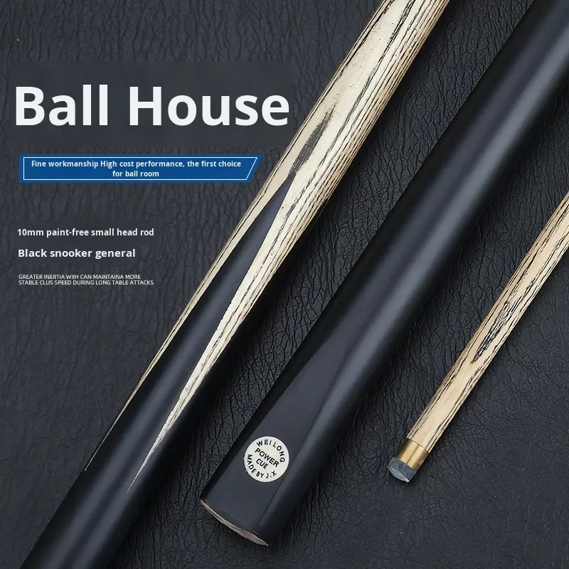 Billiard Cue Small Head Ash Wood Made in China Home & Public Use Chinese Style Black 8-Ball Snooker 9-Ball Pool All-in-One