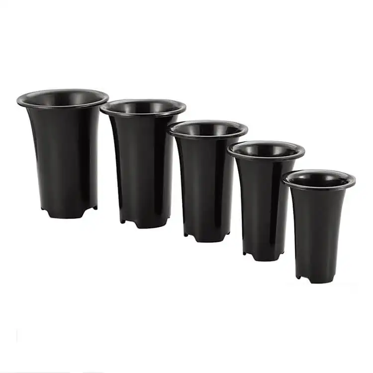 Black 190x 260mm Round Tall Plant Flowerpots Orchid Flower Nursery Pot