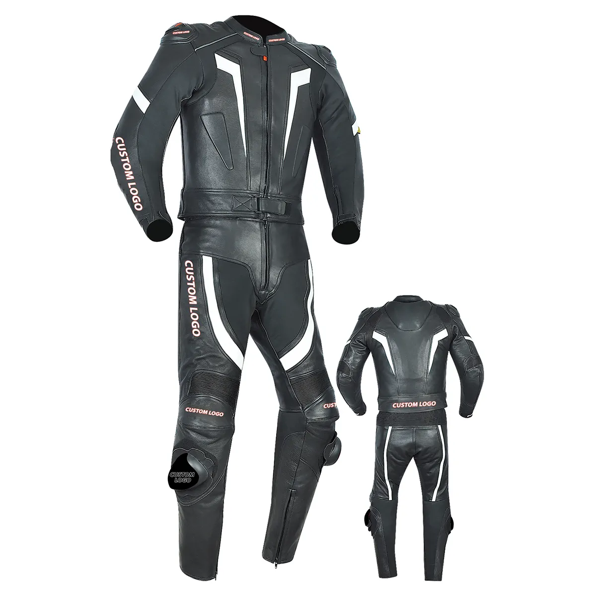Black mat leather Motorbike racing Suit custom design Detachable Motorcycle one piece Set for RacingReorder rate 16%