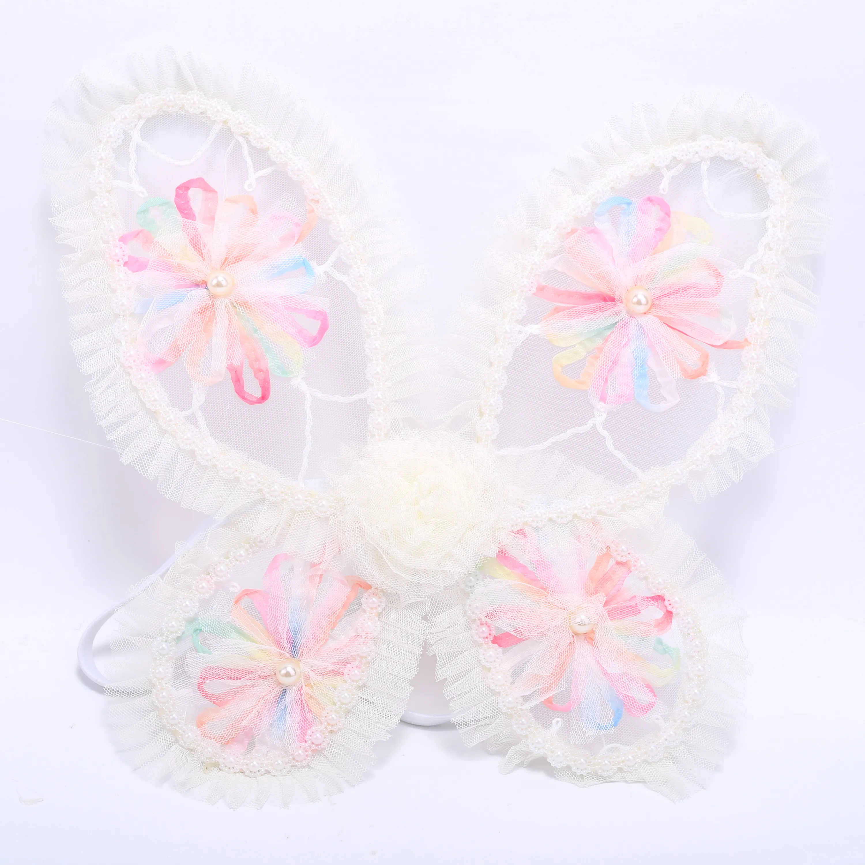 Butterfly Lace Fairy Princess Wing Dress Costume Butterfly Fairy Props for Stage Carnival Kids Elf Wings Pink Lace