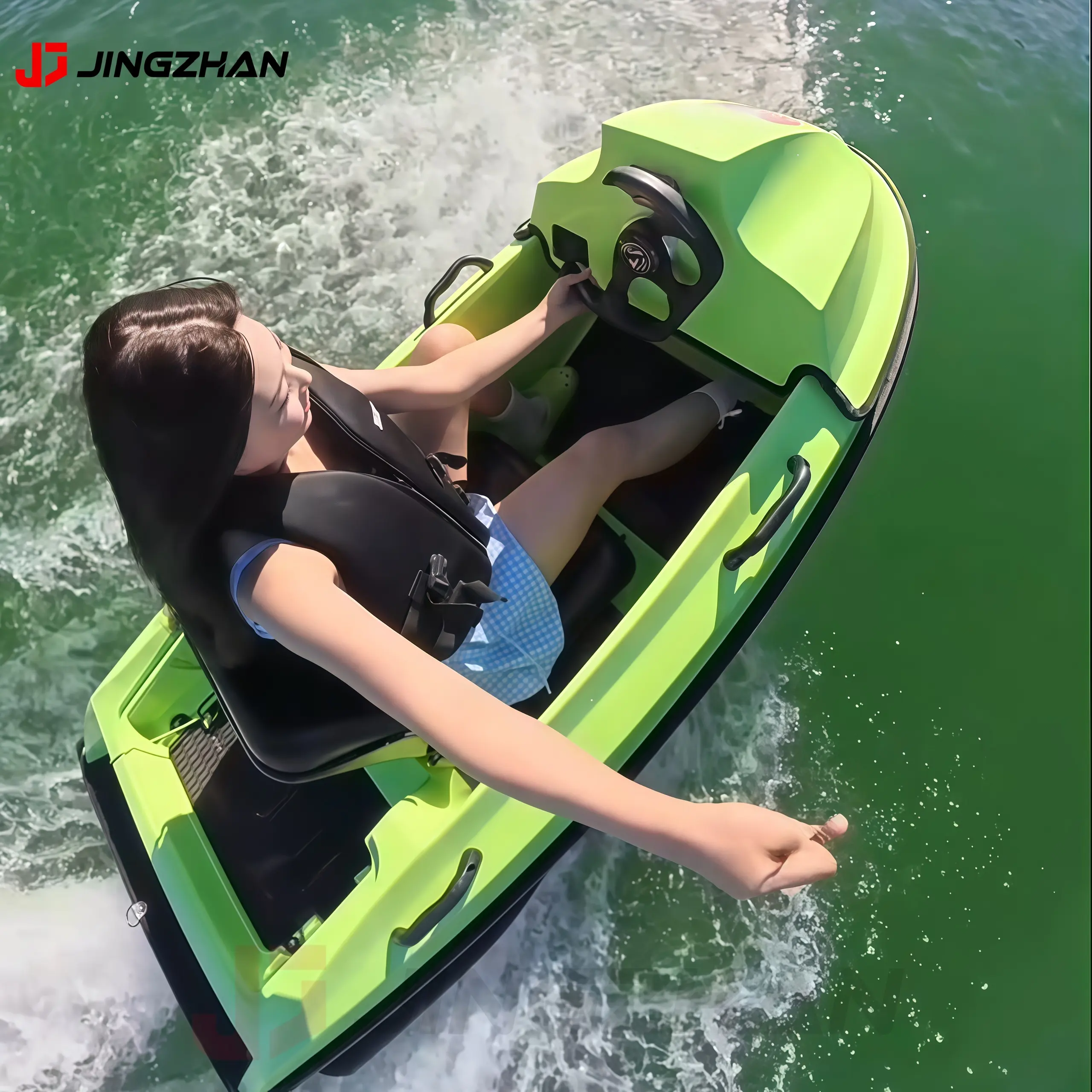 certified15KW Electric Jet Boat Mini Watercraft with Reverse Gear Auto Drain 72V Battery 150KG Load 40KM/H for Lake FishingReorder rate 50%