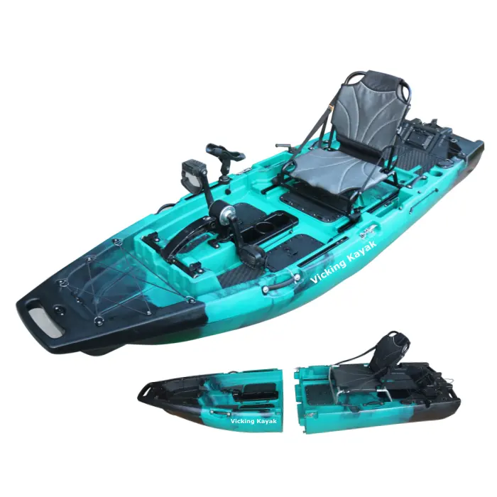 certified2025 NEW Modular Kayak 9.5ft Pedal Fin Drive Fishing Kayak,Super Lightweight,Foot Pedal Paddle Motorized Plastic Kajak EasyStore